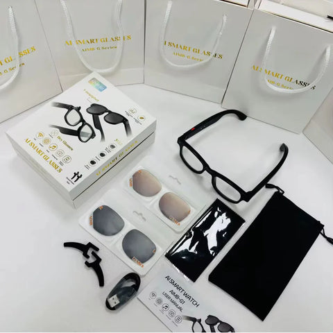 AI Smart Glasses 500W Camera Chat GPT Translation Voice Control Bluetooth HD1080P Shooting